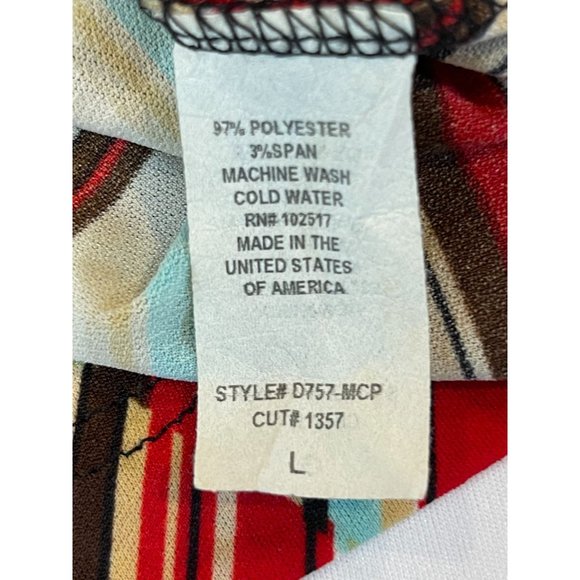 Soprano Womens Sheath Dress Deep V Neck Chevron Sleeveless Red Blue Size Large - Picture 4 of 5